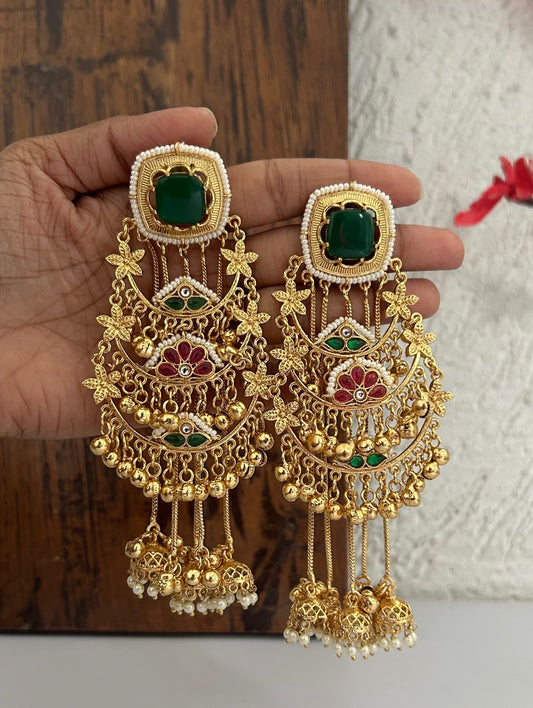 Palak Multicolored Chandbali jhumka