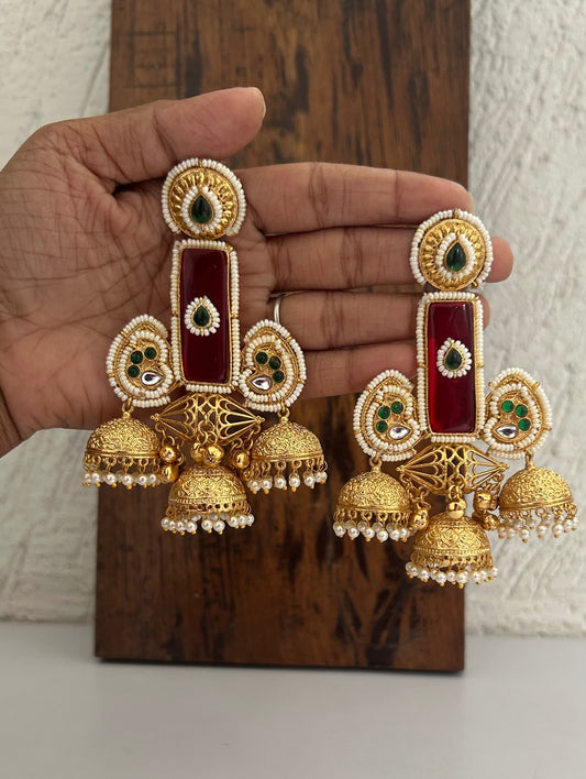 Ira Jhumkas Ruby Red