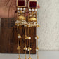 Shikara Earrings Deep Red Gold