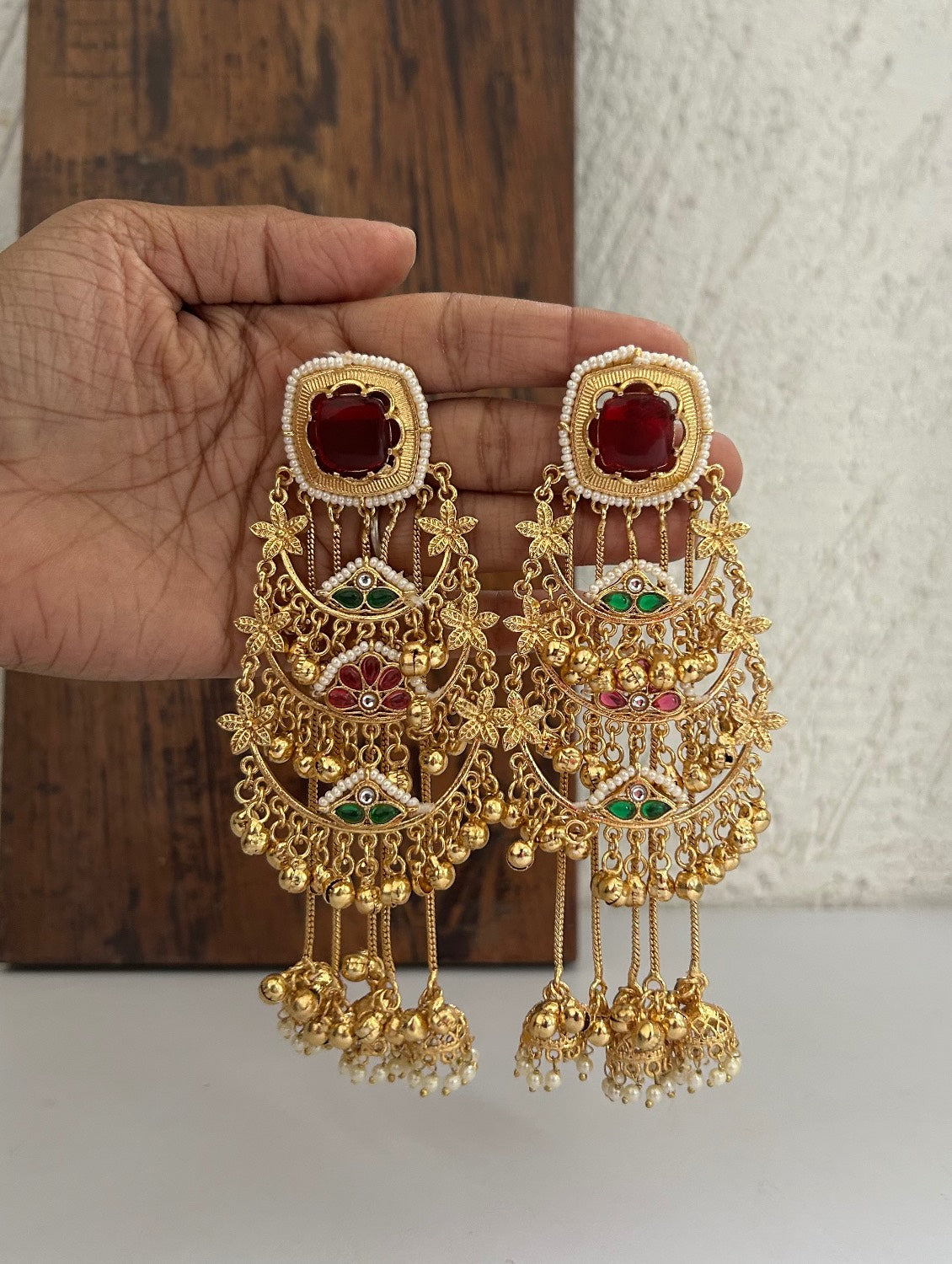Palak Multicolored Chandbali jhumka
