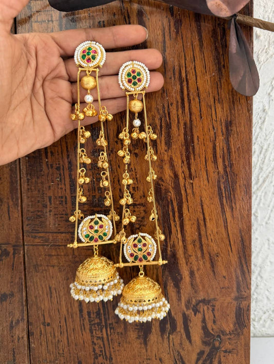Shahista Long Kashmiri Earrings Multicolored