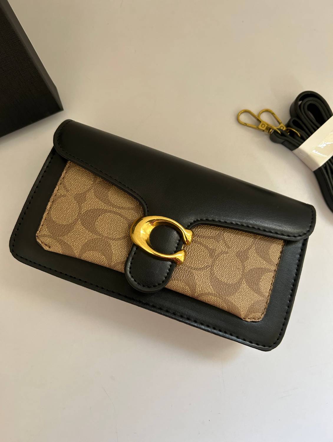 Black Beige bag with cherry charm