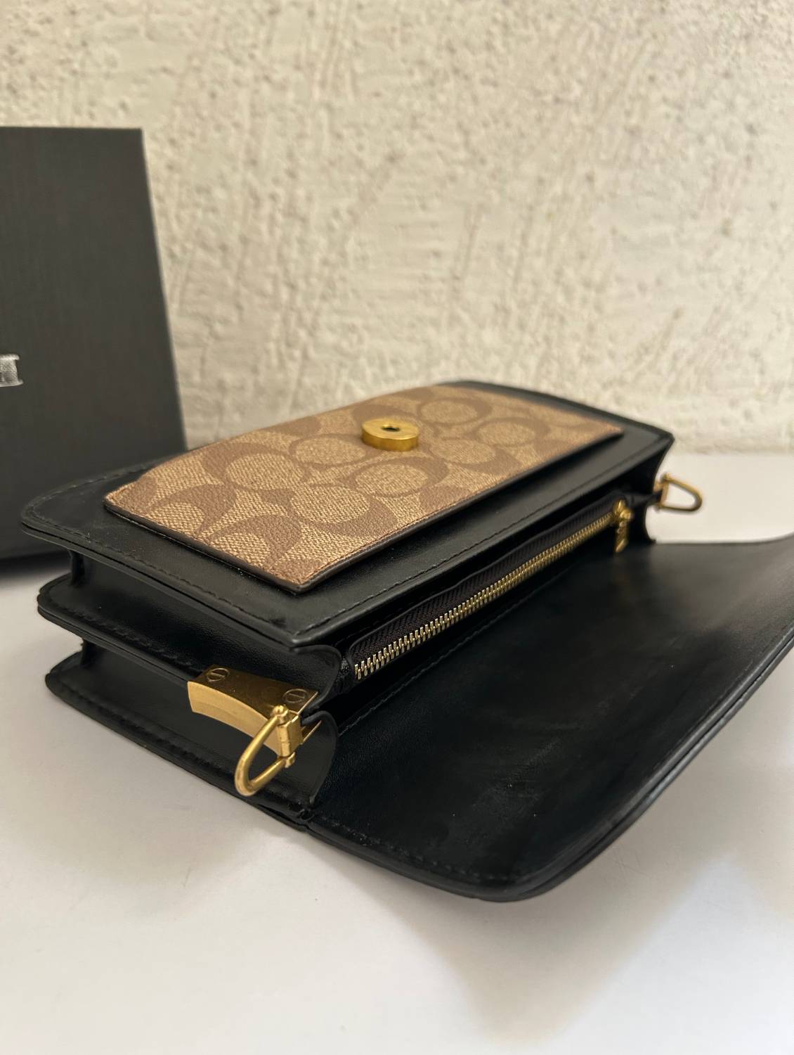 Black Beige bag with cherry charm