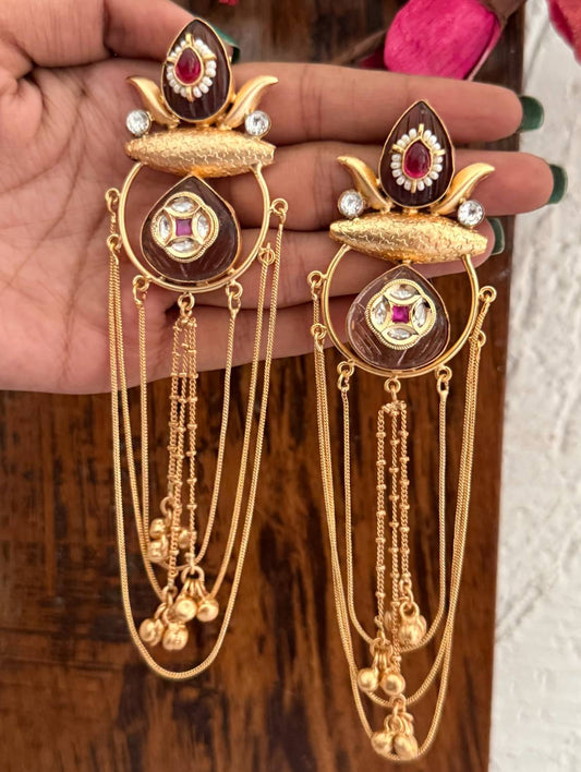 Mehek Earrings Nude Chocolate shade