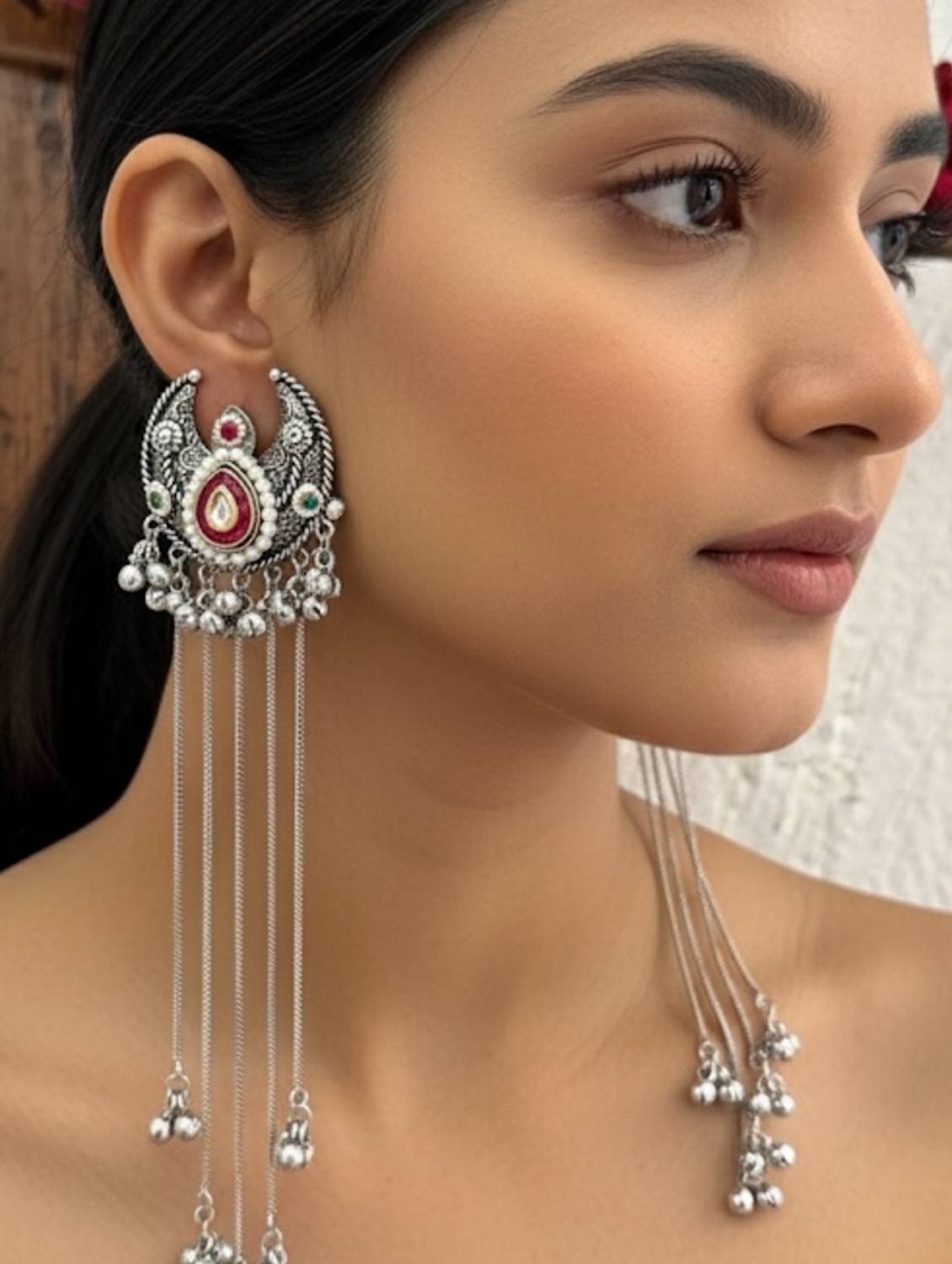 Rang-e-Chand Earrings Silver