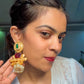 Ruhani Earrings Maroon Green