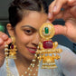 Ruhani Earrings Maroon Green