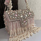 Premium Tassle Box clutch Baby Pink