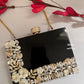 Black Resin clutch with embellishments