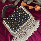 Premium Pearl Tassel Flap Bag Black