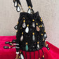 Mirror Tassel Potli Black