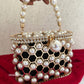 Cage Pearl Bucket Bag (Black)