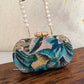 Paradise Blue Multicolored Floral Clutch