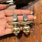 Ava Brass Drops (White)
