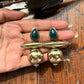 Ava Brass Drops (Green)