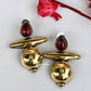 Ava Brass Drops (Maroon)