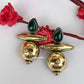 Ava Brass Drops (Green)