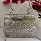 Silver Brass Clutch with hand and Chain