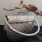 Silver Brass Clutch with designer handle