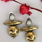 Ava Brass Drops (White)