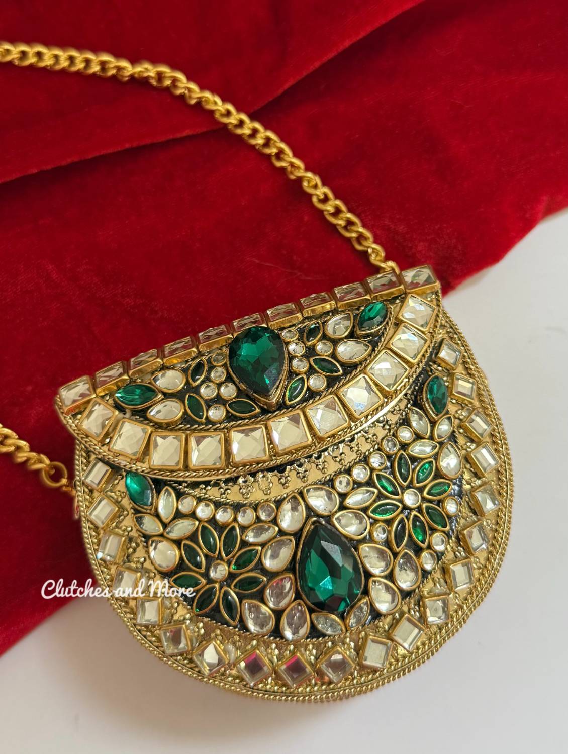 Kashish Kundan Brass Clutch Mini