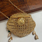 Noor Brass Mini Gold Clutch