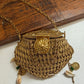 Noor Brass Mini Dark Gold Clutch