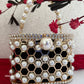 Cage Pearl Bucket Bag (Black)