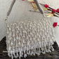 Amber Crystal Flap Bag Silver