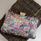 Floral Printed Blue Sling Clutch