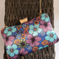 Floral Printed Blue Purple Clutch