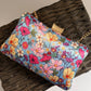 Floral Printed Blue Sling Clutch