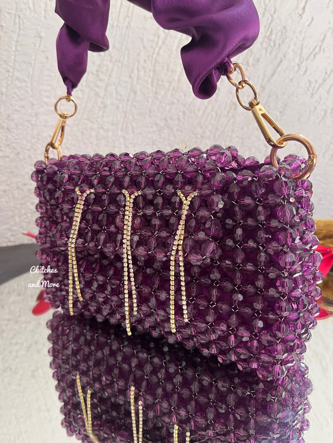 Celebrity Edit Crystal Bag Purple