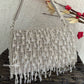 Amber Crystal Flap Bag Silver