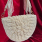 Luxury Rosetta Leaf Flap Bag White