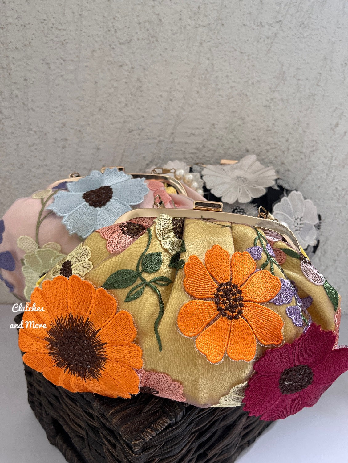 Garden of Flowers Batua Bag Yellow