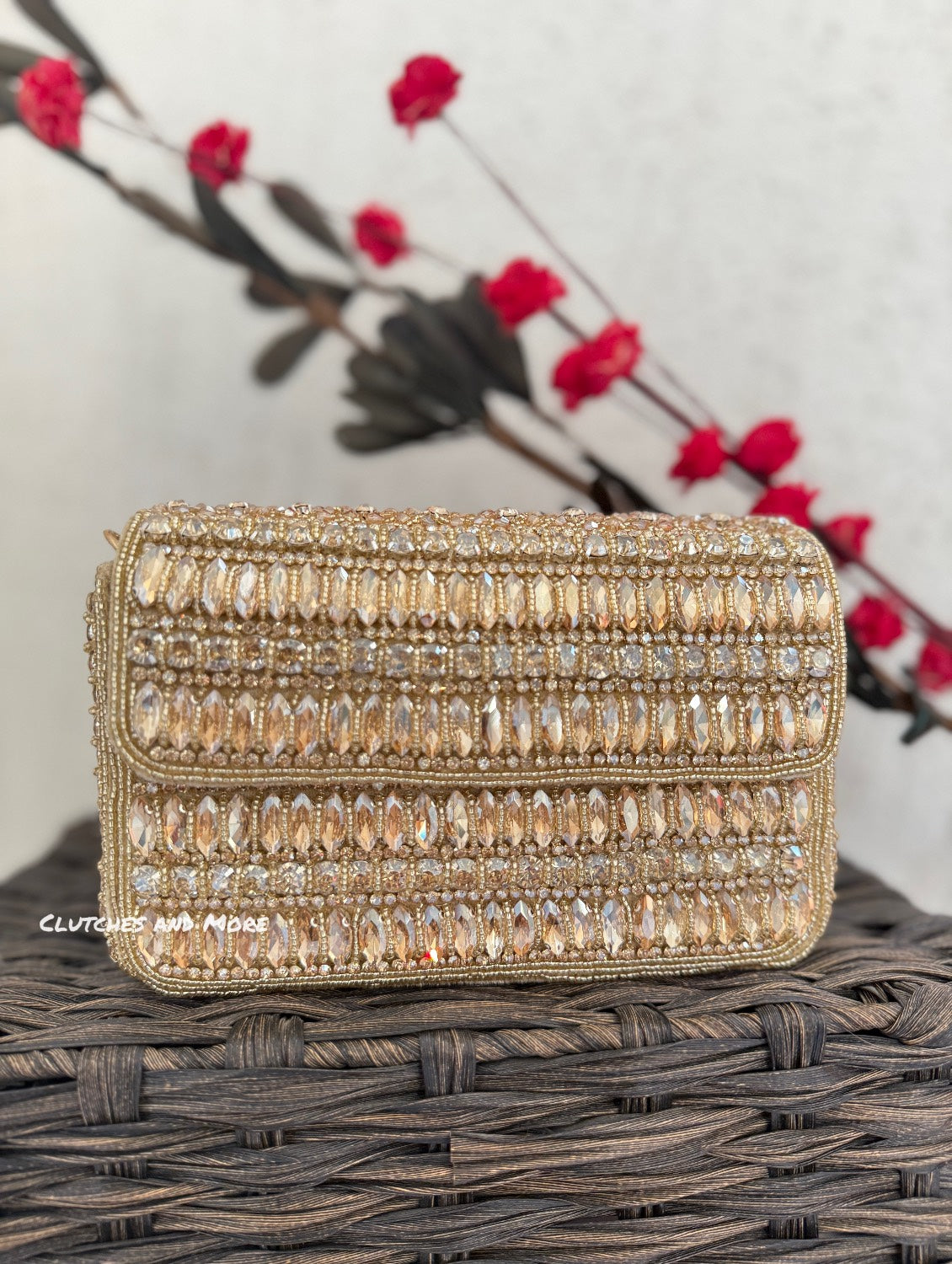 Gauhar Diamond Studded Bag Gold