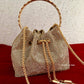 Rhinestone Bucket Bag Gold