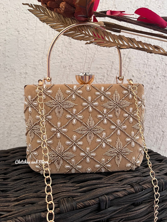 Gold Suitcase Clutch