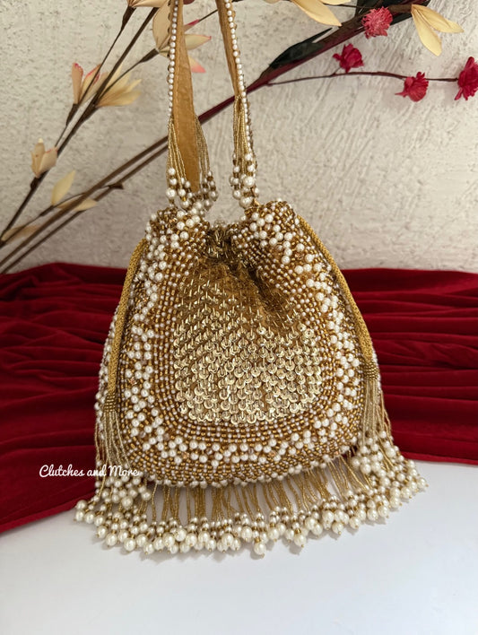 Jhalak Gold White Potli