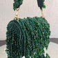 Aza Green Crystal Flap Bag