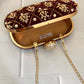 Maroon Gold Capsule Clutch