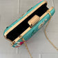 Turquoise Green Flower Pop Clutch