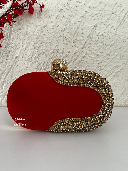 Red Capsule Diamond clutch