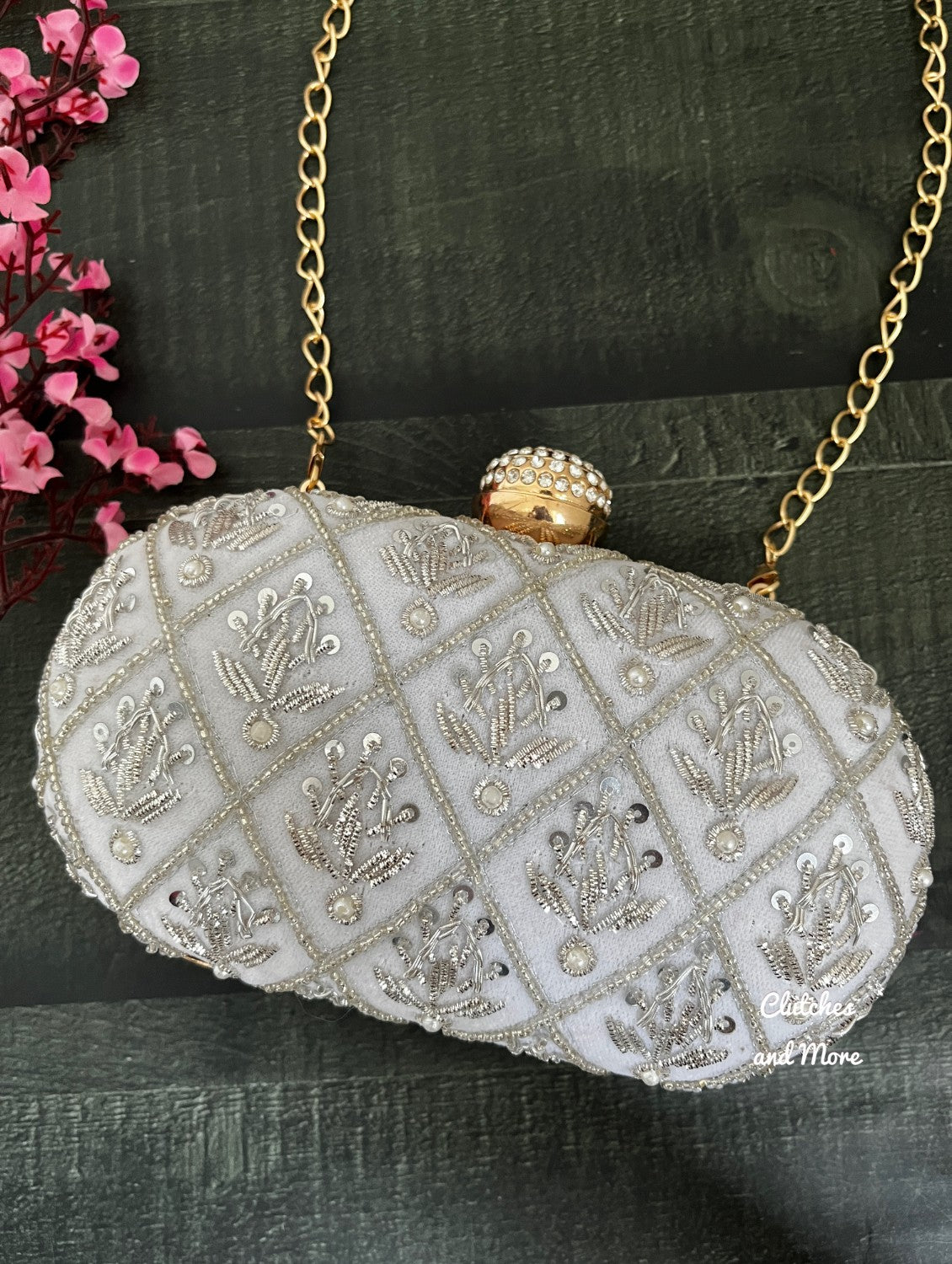 White Capsule Clutch