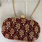 Maroon Gold Capsule Clutch