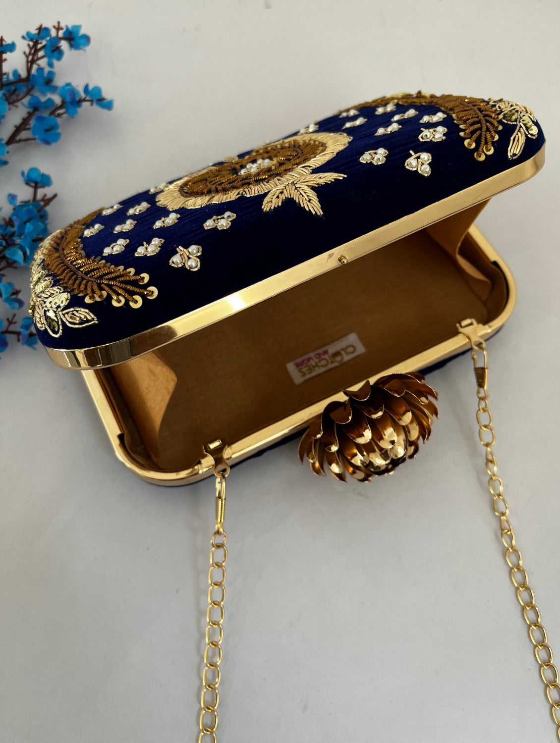 Blue Ethnic Clutch