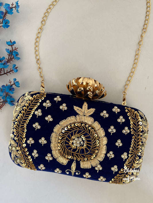 Blue Ethnic Clutch