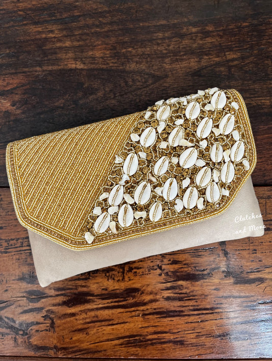 Light Gold Shell Envelope Bag