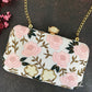 Pink Roses White Clutch